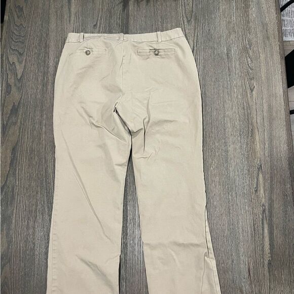 Dockers Khaki Dress Pants Straight Leg Flat Front Mid Rise Slash Pockest Tan 12 - Picture 8 of 9